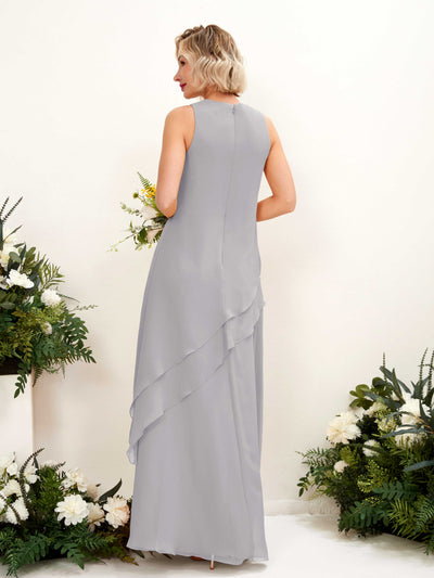 Carlyna Finna Sheath Dove Bridesmaid Dress Maxi Sleeveless Round Neck Dress Back View #color_dove