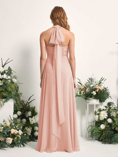 Carlyna Carolyn Convertible Pearl Pink Bridesmaid Dress Maxi Sleeveless Sweetheart Dress Side View 2 #color_pearl-pink