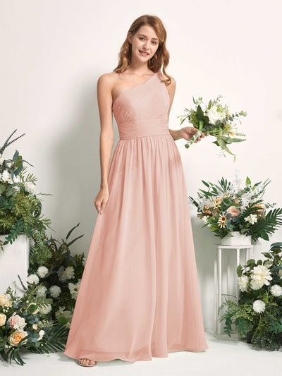 Carlyna Pandora A-Line Pearl Pink Bridesmaid Dress Maxi Sleeveless One Shoulder Dress #color_pearl-pink