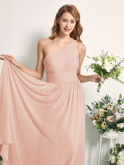 Carlyna Pandora A-Line Pearl Pink Bridesmaid Dress Maxi Sleeveless One Shoulder Dress #color_pearl-pink