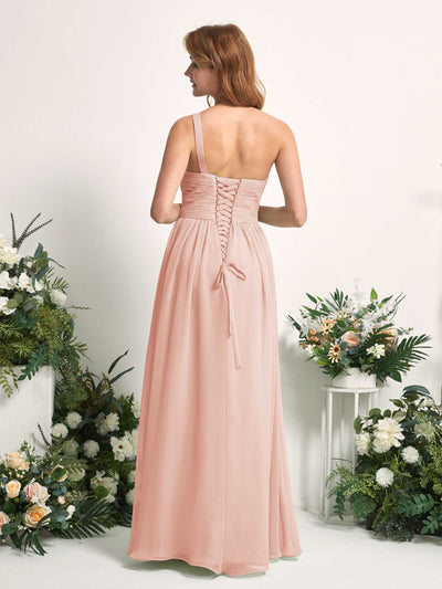Carlyna Pandora A-Line Pearl Pink Bridesmaid Dress Maxi Sleeveless One Shoulder Dress #color_pearl-pink