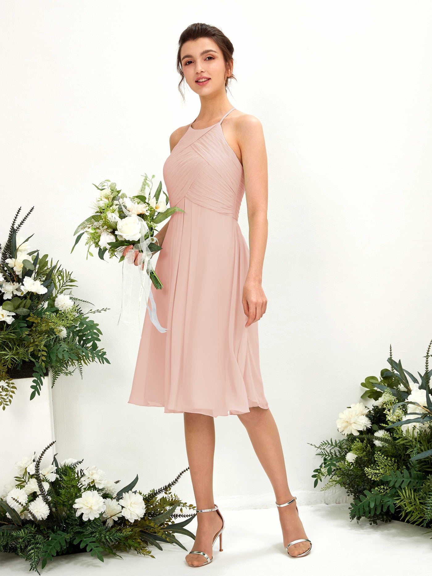 A-line Halter Sleeveless Chiffon Bridesmaid Dress - Pearl Pink (81220408)#color_pearl-pink