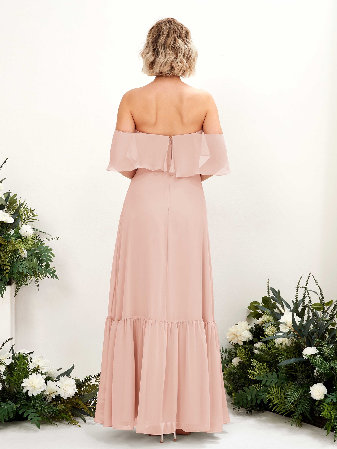 A-line Off Shoulder Chiffon Bridesmaid Dress - Pearl Pink (81224508)#color_pearl-pink