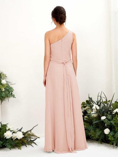 Carlyna Trita Sheath Pearl Pink Bridesmaid Dress Maxi Sleeveless One Shoulder Dress #color_pearl-pink
