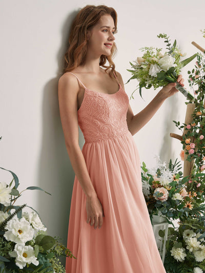 Carlyna Verna A-Line Pearl Pink Beaded Bridesmaid Dress Maxi Sleeveless Sweetheart Dress #color_pearl-pink