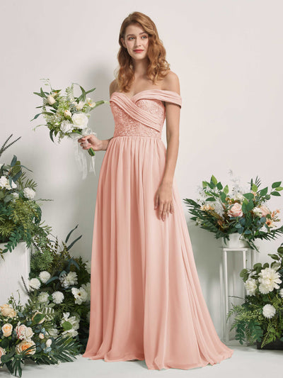 Carlyna Leona A-Line Pearl Pink Embroidered Bridesmaid Dress Maxi Sleeveless Sweetheart Dress #color_pearl-pink