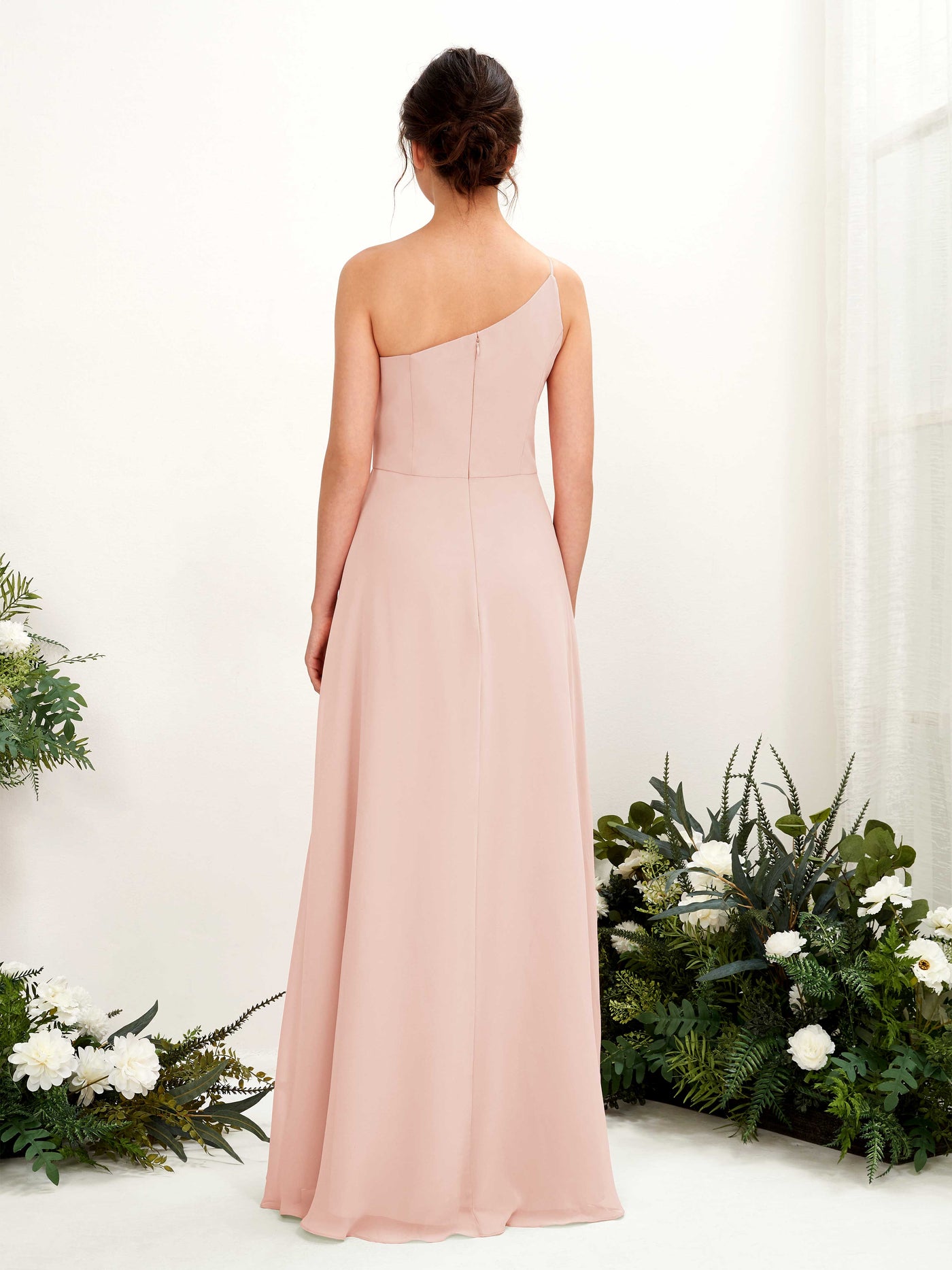 One Shoulder Sleeveless Chiffon Bridesmaid Dress - Pearl Pink (81225708)#color_pearl-pink
