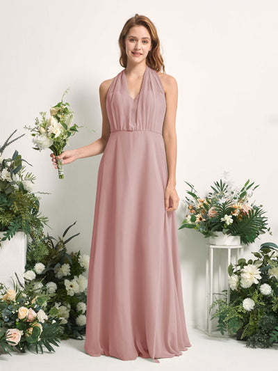 Carlyna Carolyn Convertible Dusty Rose Bridesmaid Dress Maxi Sleeveless Sweetheart Dress Front View #color_dusty-rose