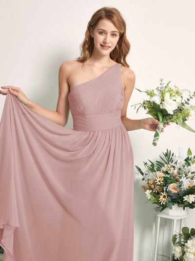 Carlyna Pandora A-Line Dusty Rose Bridesmaid Dress Maxi Sleeveless One Shoulder Dress #color_dusty-rose