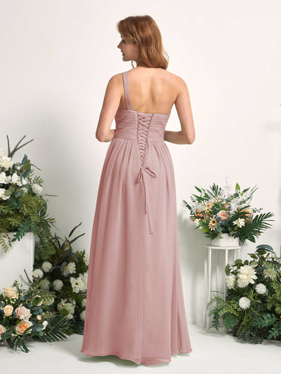 Carlyna Pandora A-Line Dusty Rose Bridesmaid Dress Maxi Sleeveless One Shoulder Dress #color_dusty-rose