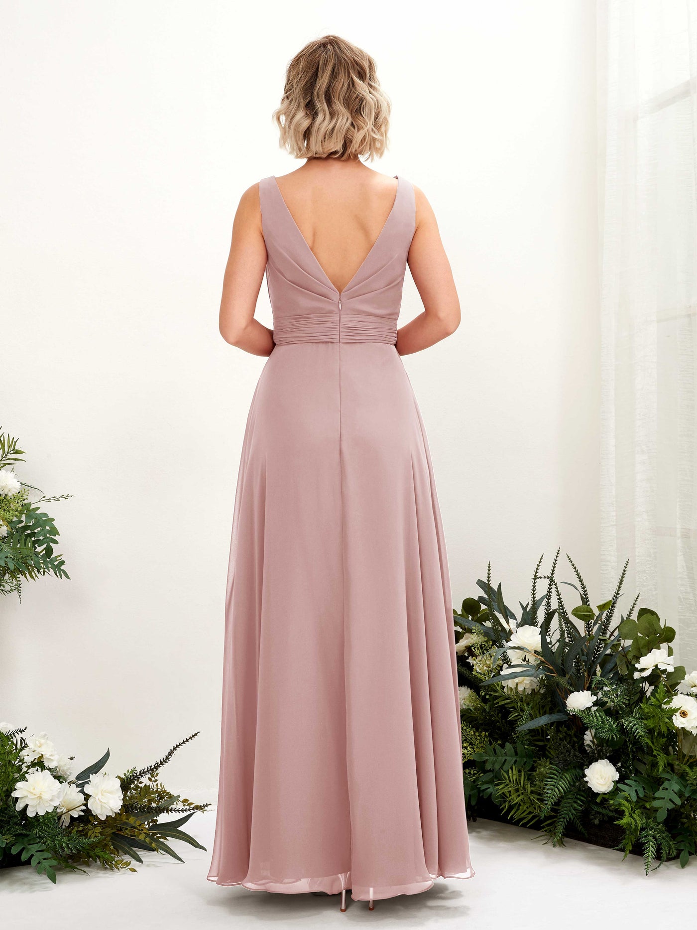 A-line Bateau Sleeveless Chiffon Bridesmaid Dress - Dusty Rose (81225809)#color_dusty-rose