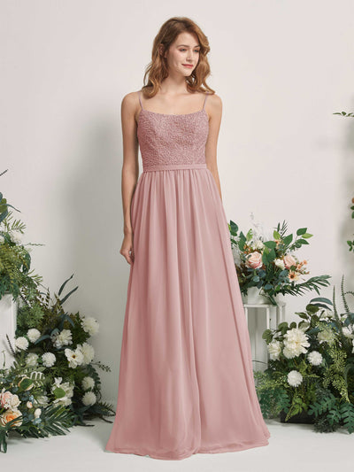 Carlyna Ursula A-Line Dusty Rose Beaded Bridesmaid Dress Maxi Sleeveless Sweetheart Dress #color_dusty-rose
