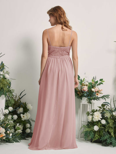 Carlyna Ursula A-Line Dusty Rose Beaded Bridesmaid Dress Maxi Sleeveless Sweetheart Dress #color_dusty-rose