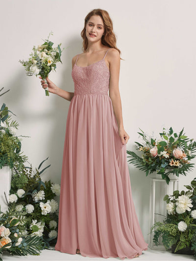 Carlyna Verna A-Line Dusty Rose Beaded Bridesmaid Dress Maxi Sleeveless Sweetheart Dress #color_dusty-rose