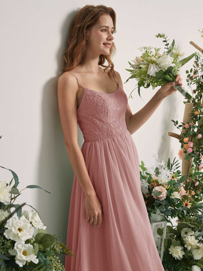 Carlyna Verna A-Line Dusty Rose Beaded Bridesmaid Dress Maxi Sleeveless Sweetheart Dress #color_dusty-rose