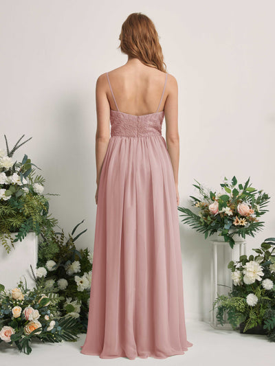 Carlyna Verna A-Line Dusty Rose Beaded Bridesmaid Dress Maxi Sleeveless Sweetheart Dress #color_dusty-rose