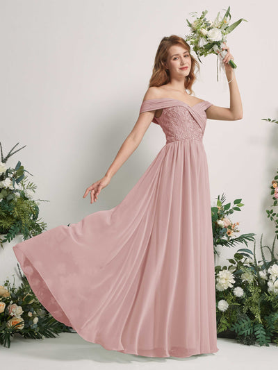 Carlyna Leona A-Line Dusty Rose Embroidered Bridesmaid Dress Maxi Sleeveless Sweetheart Dress #color_dusty-rose