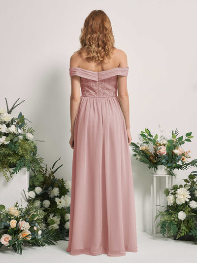 Carlyna Leona A-Line Dusty Rose Embroidered Bridesmaid Dress Maxi Sleeveless Sweetheart Dress #color_dusty-rose