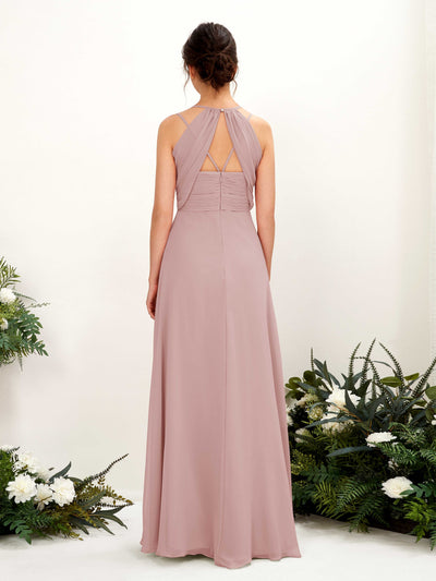 Carlyna Joa A-Line Dusty Rose Bridesmaid Dress Maxi Sleeveless V-Neck Dress #color_dusty-rose