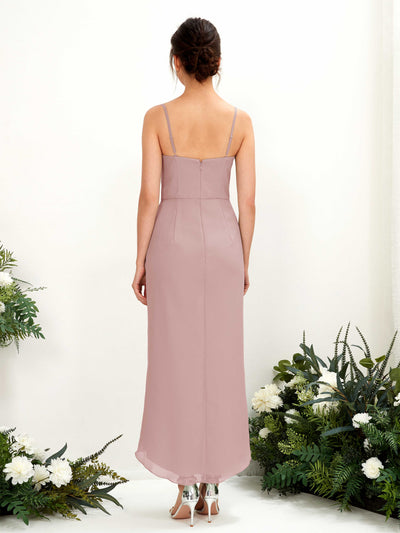 Carlyna Liliane Sheath Dusty Rose Bridesmaid Dress Midi Sleeveless V-Neck Dress #color_dusty-rose