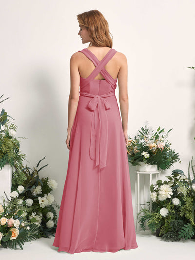 Carlyna Carolyn Convertible Desert Rose Bridesmaid Dress Maxi Sleeveless Sweetheart Dress Side View 4 #color_desert-rose