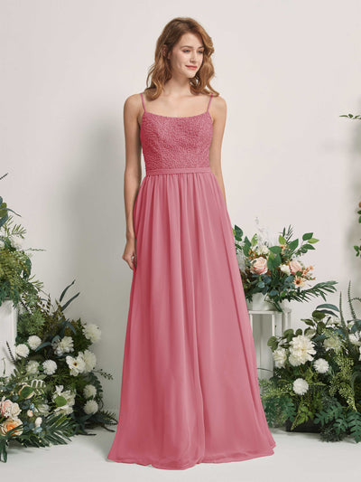 Carlyna Ursula A-Line Desert Rose Beaded Bridesmaid Dress Maxi Sleeveless Sweetheart Dress #color_desert-rose