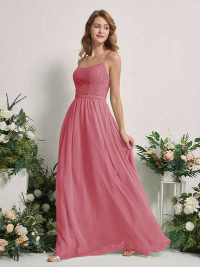Carlyna Ursula A-Line Desert Rose Beaded Bridesmaid Dress Maxi Sleeveless Sweetheart Dress #color_desert-rose