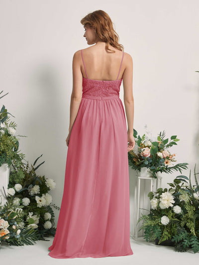 Carlyna Ursula A-Line Desert Rose Beaded Bridesmaid Dress Maxi Sleeveless Sweetheart Dress #color_desert-rose