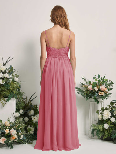 Carlyna Verna A-Line Desert Rose Beaded Bridesmaid Dress Maxi Sleeveless Sweetheart Dress #color_desert-rose
