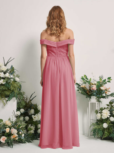 Carlyna Leona A-Line Desert Rose Embroidered Bridesmaid Dress Maxi Sleeveless Sweetheart Dress #color_desert-rose
