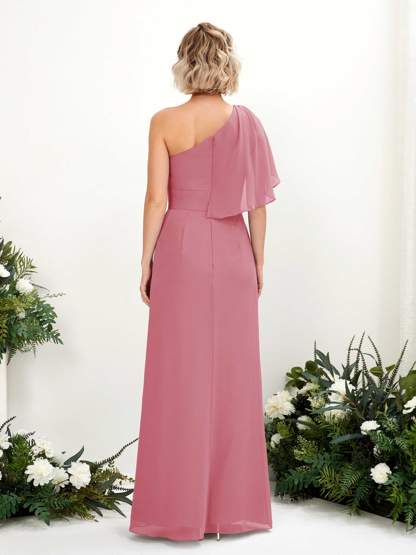 Ball Gown Sleeveless Chiffon Bridesmaid Dress - Desert Rose (81223711)#color_desert-rose