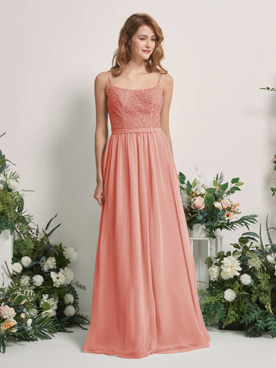 Carlyna Ursula A-Line Champagne Rose Beaded Bridesmaid Dress Maxi Sleeveless Sweetheart Dress #color_champagne-rose