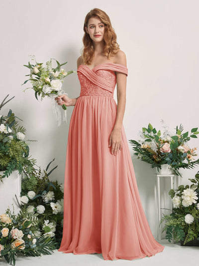 Carlyna Leona A-Line Champagne Rose Embroidered Bridesmaid Dress Maxi Sleeveless Sweetheart Dress #color_champagne-rose