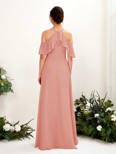 Carlyna Orlane A-Line Champagne Rose Bridesmaid Dress Maxi Sleeveless V-Neck Dress #color_champagne-rose