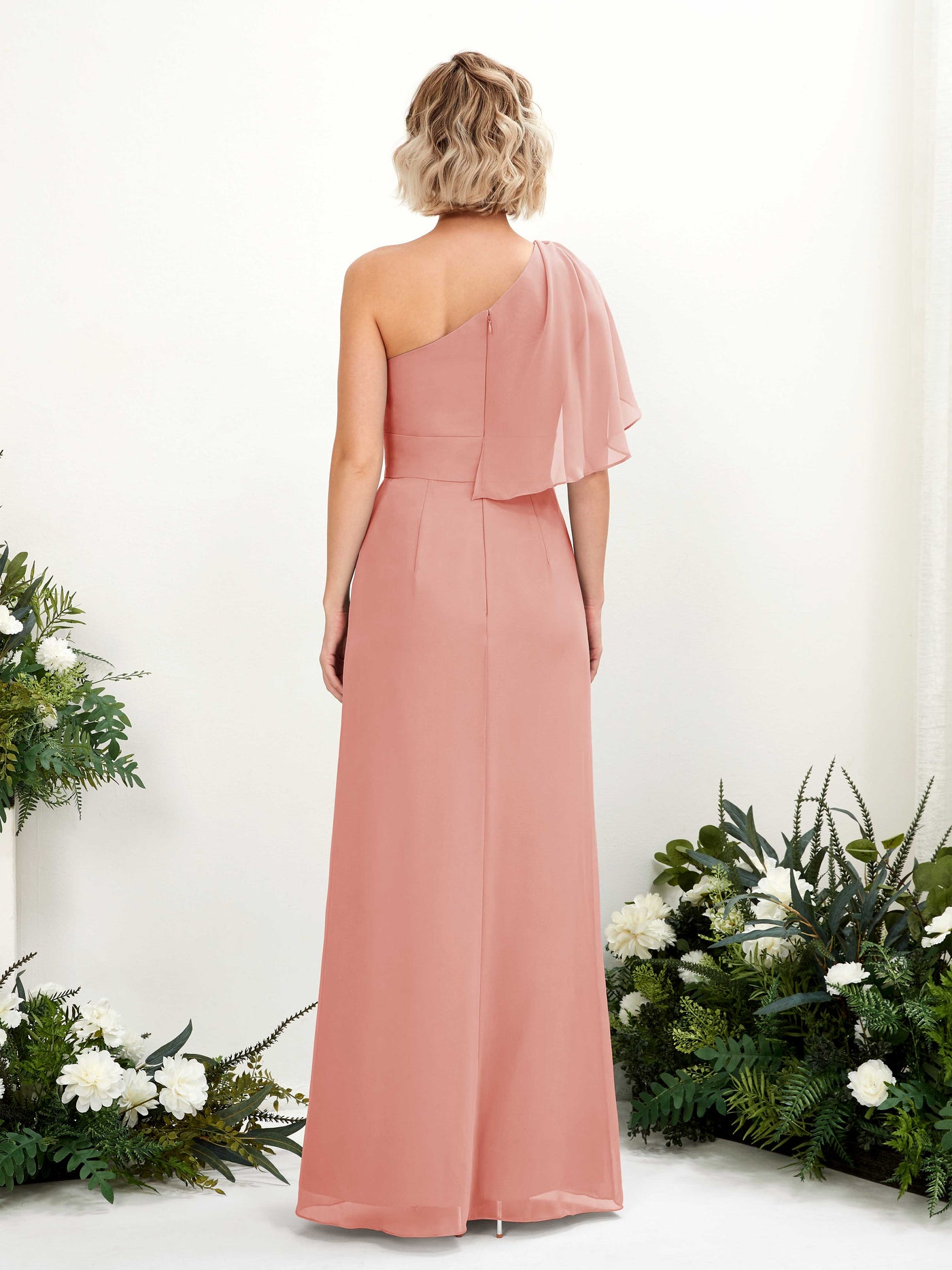 Ball Gown Sleeveless Chiffon Bridesmaid Dress - Champagne Rose (81223706)#color_champagne-rose