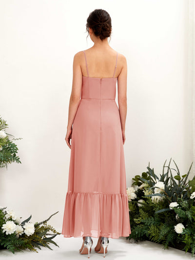 Carlyna Delia Sheath Champagne Rose Bridesmaid Dress Maxi Sleeveless Spaghetti Strap Dress Back View #color_champagne-rose