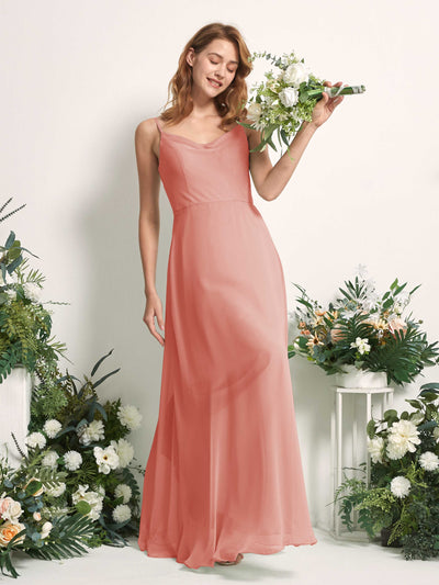 Carlyna Hannah A-Line Champagne Rose Bridesmaid Dress Maxi Sleeveless Sweetheart Dress Side View 2 #color_champagne-rose