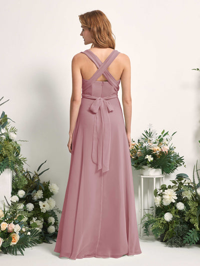 Carlyna Carolyn Convertible Vintage Mauve Bridesmaid Dress Maxi Sleeveless Sweetheart Dress Side View 4 #color_vintage-mauve