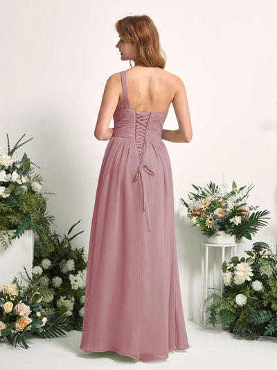 Carlyna Pandora A-Line Vintage Mauve Bridesmaid Dress Maxi Sleeveless One Shoulder Dress #color_vintage-mauve