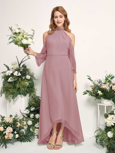 Carlyna Maxine A-Line Vintage Mauve Bridesmaid Dress Maxi Sleeveless Round Neck Dress #color_vintage-mauve