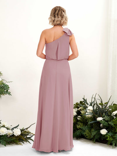 Carlyna Laurel A-Line Vintage Mauve Bridesmaid Dress Maxi Sleeveless One Shoulder Dress #color_vintage-mauve