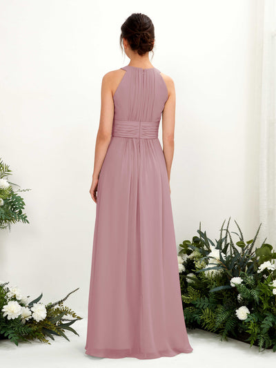 Carlyna Noelle A-Line Vintage Mauve Bridesmaid Dress Maxi Sleeveless Round Neck Dress #color_vintage-mauve