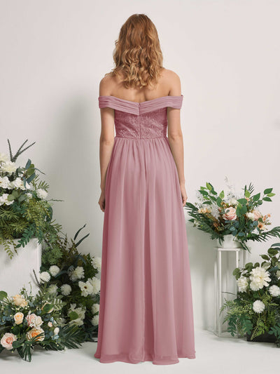 Carlyna Leona A-Line Vintage Mauve Embroidered Bridesmaid Dress Maxi Sleeveless Sweetheart Dress #color_vintage-mauve