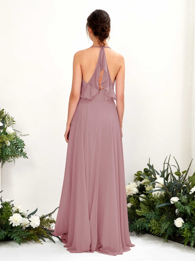 Carlyna Launo A-Line Vintage Mauve Bridesmaid Dress Maxi Sleeveless V-Neck Dress #color_vintage-mauve