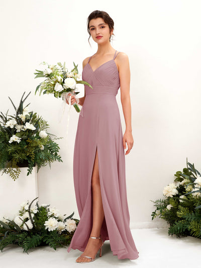 Carlyna Joa A-Line Vintage Mauve Bridesmaid Dress Maxi Sleeveless V-Neck Dress #color_vintage-mauve