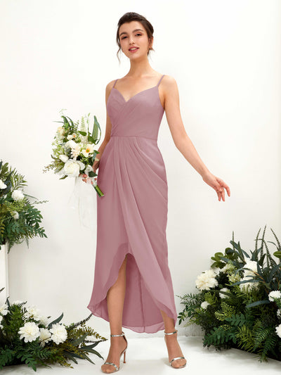 Carlyna Liliane Sheath Vintage Mauve Bridesmaid Dress Midi Sleeveless V-Neck Dress #color_vintage-mauve
