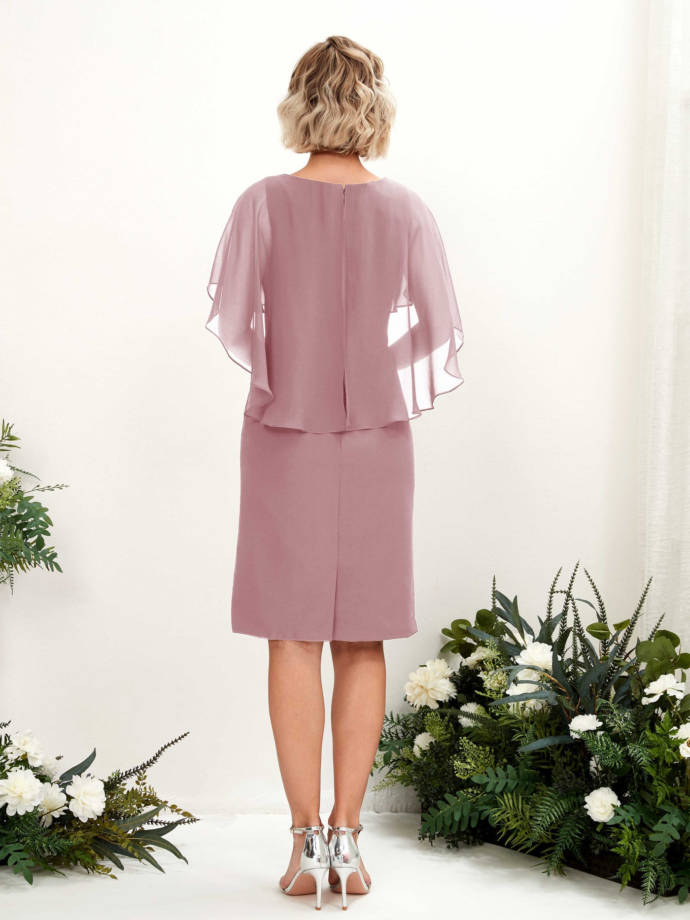 V-neck Short Sleeves Chiffon Bridesmaid Dress - Vintage Mauve (81224001)#color_vintage-mauve