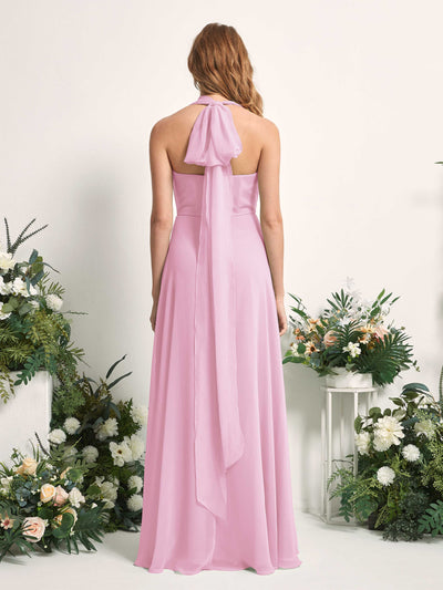 Carlyna Carolyn Convertible Candy Pink Bridesmaid Dress Maxi Sleeveless Sweetheart Dress Side View 2 #color_candy-pink