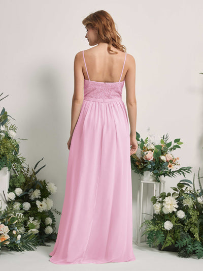 Carlyna Ursula A-Line Candy Pink Beaded Bridesmaid Dress Maxi Sleeveless Sweetheart Dress #color_candy-pink