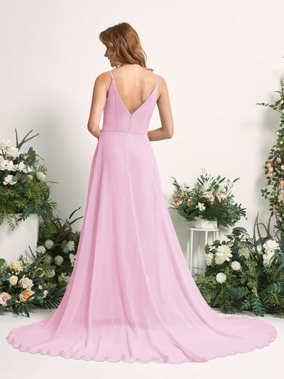 Carlyna Marcia A-Line Candy Pink Bridesmaid Dress Maxi Sleeveless V-Neck Dress #color_candy-pink